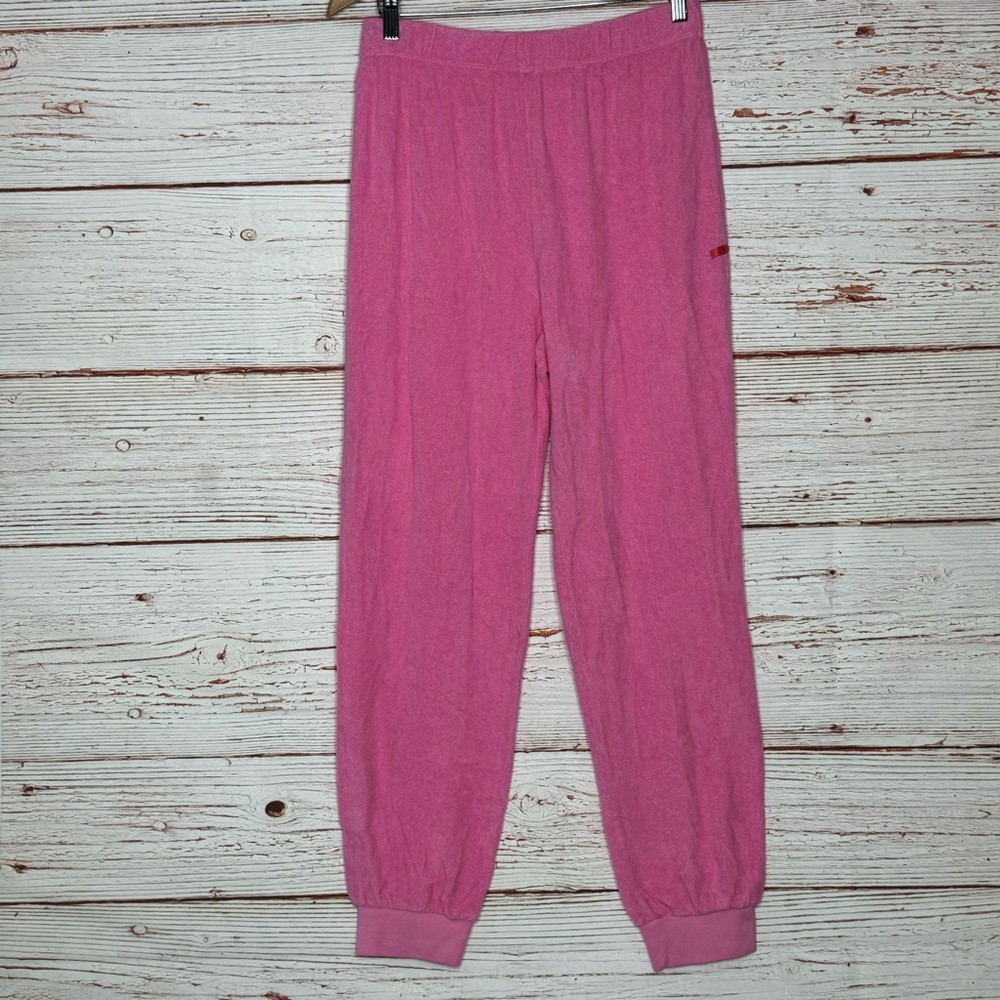 New Suzie Kondi The Tinos Slim Track Pants in Pink Cosmos Terry Sz M - Picture 7 of 8